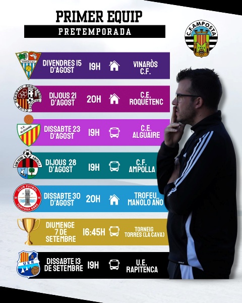 Club Futbol Amposta : NOTCIES : PARTITS DE PRETEMPORADA PRIMER EQUIP CF AMPOSTA